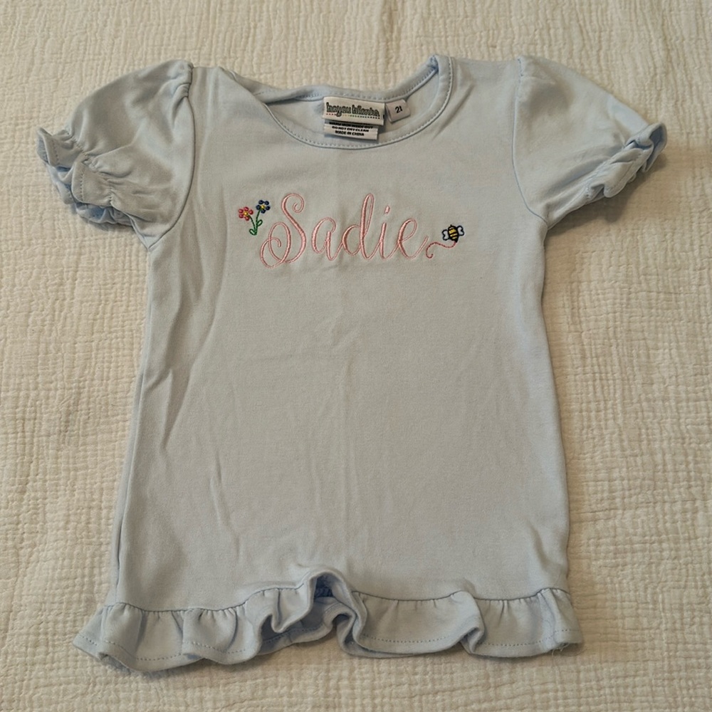 Light Blue Sadie spring ruffle tee 2T